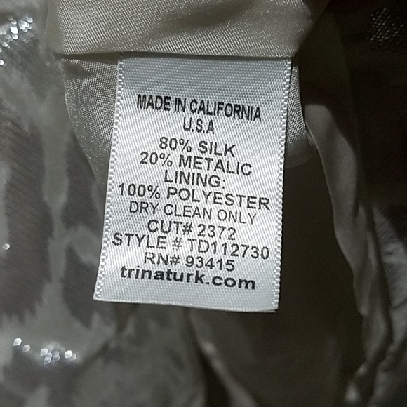 NWOT TRINA TURK CREAM SILK METALLIC SHIMMER  EVENT DRESS SIZE 2 NEW FAIRY WHIMSY - Picture 4 of 8
